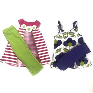 Girls Sleeveless Outfit Lot, 3T & 4T